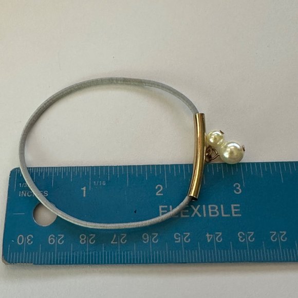 Womens Bracelet Jewelry Diameter 2.5" Faux White Pearl Bead Costume Fashion - Picture 6 of 6